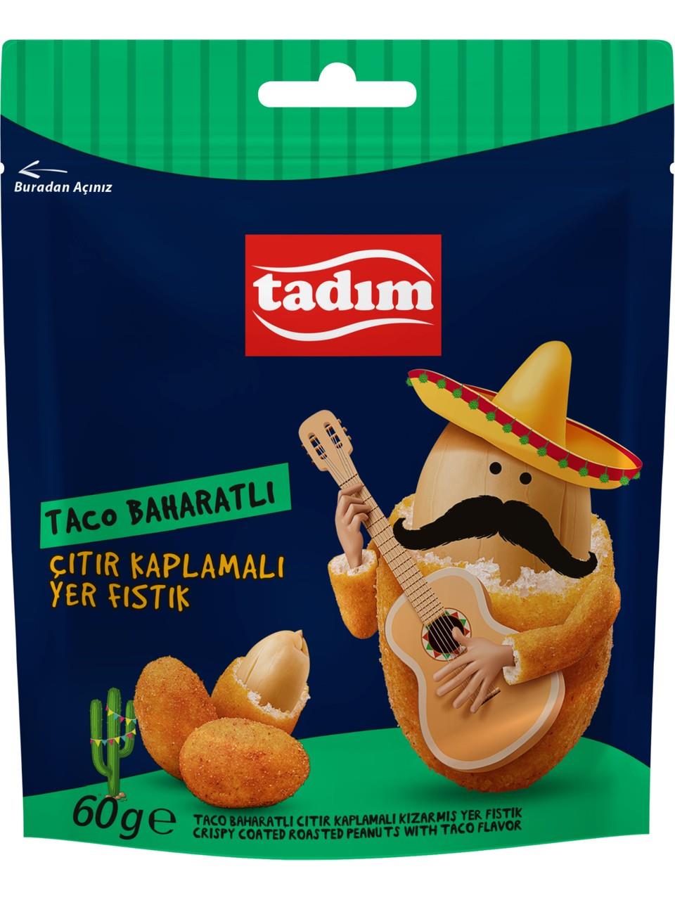 Tadım Yer Fıstığı Çıtır Kaplı Taco Baht. 60 gr x 12