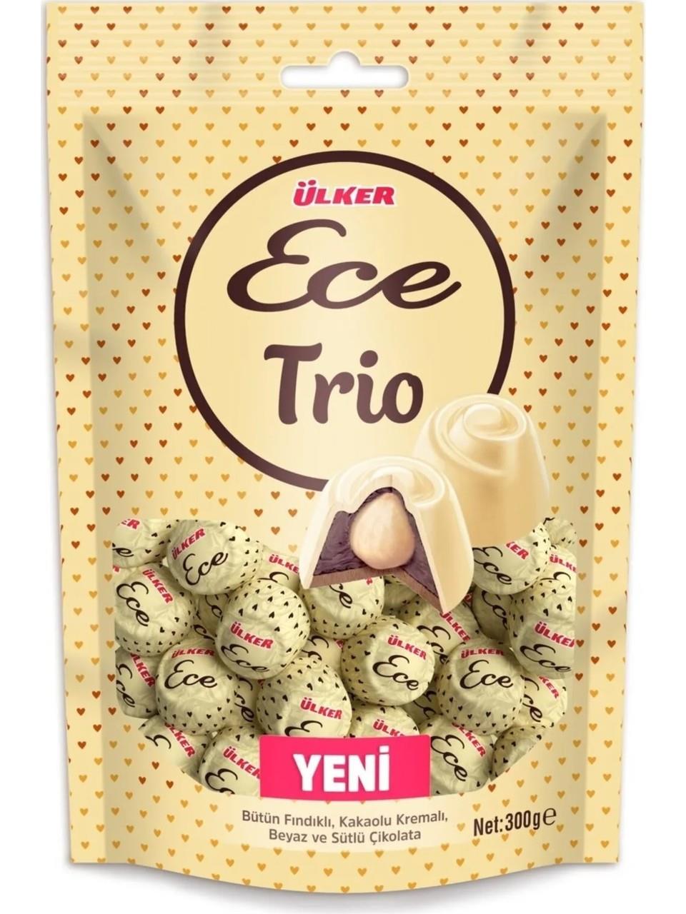 Ülker Ece Trio Bütün Fındıklı Beyaz ve Sütlü Çikolata 300 gr