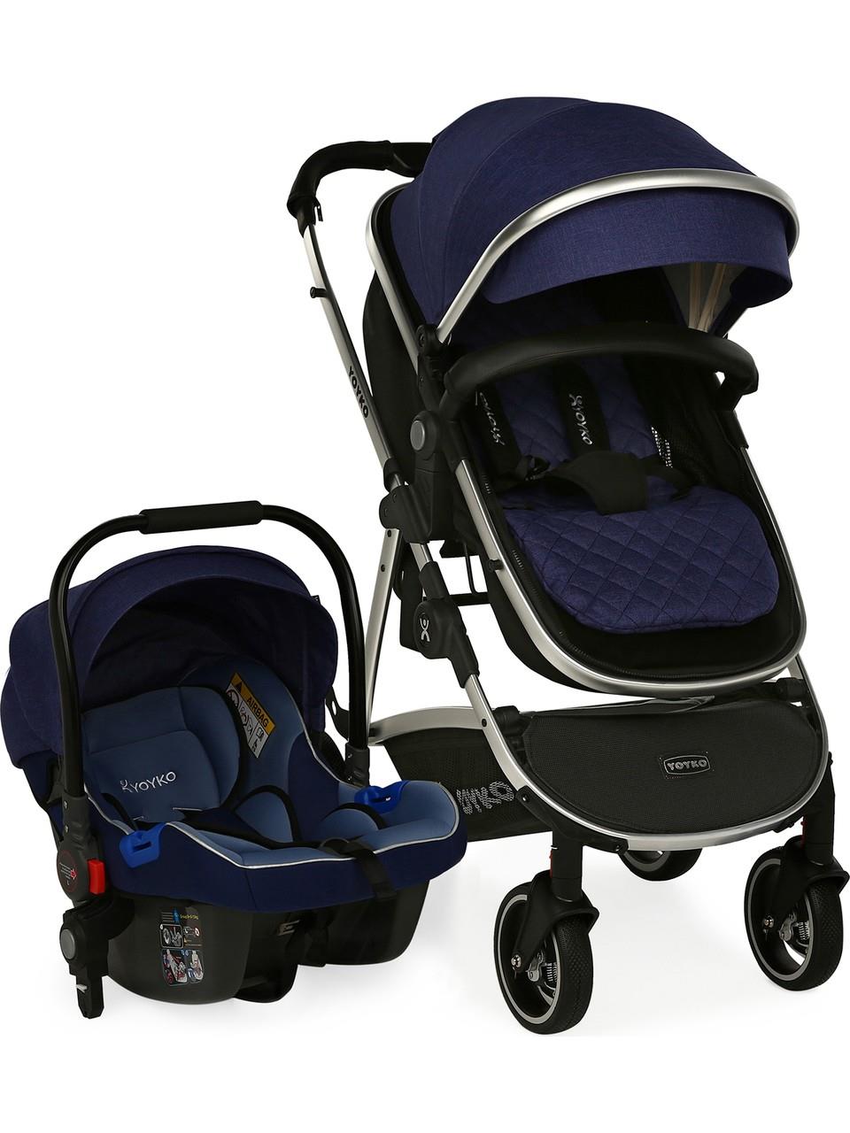 Yoyko City Seyahat Sistem Bebek Arabası 3 İn 1 Gri Silver