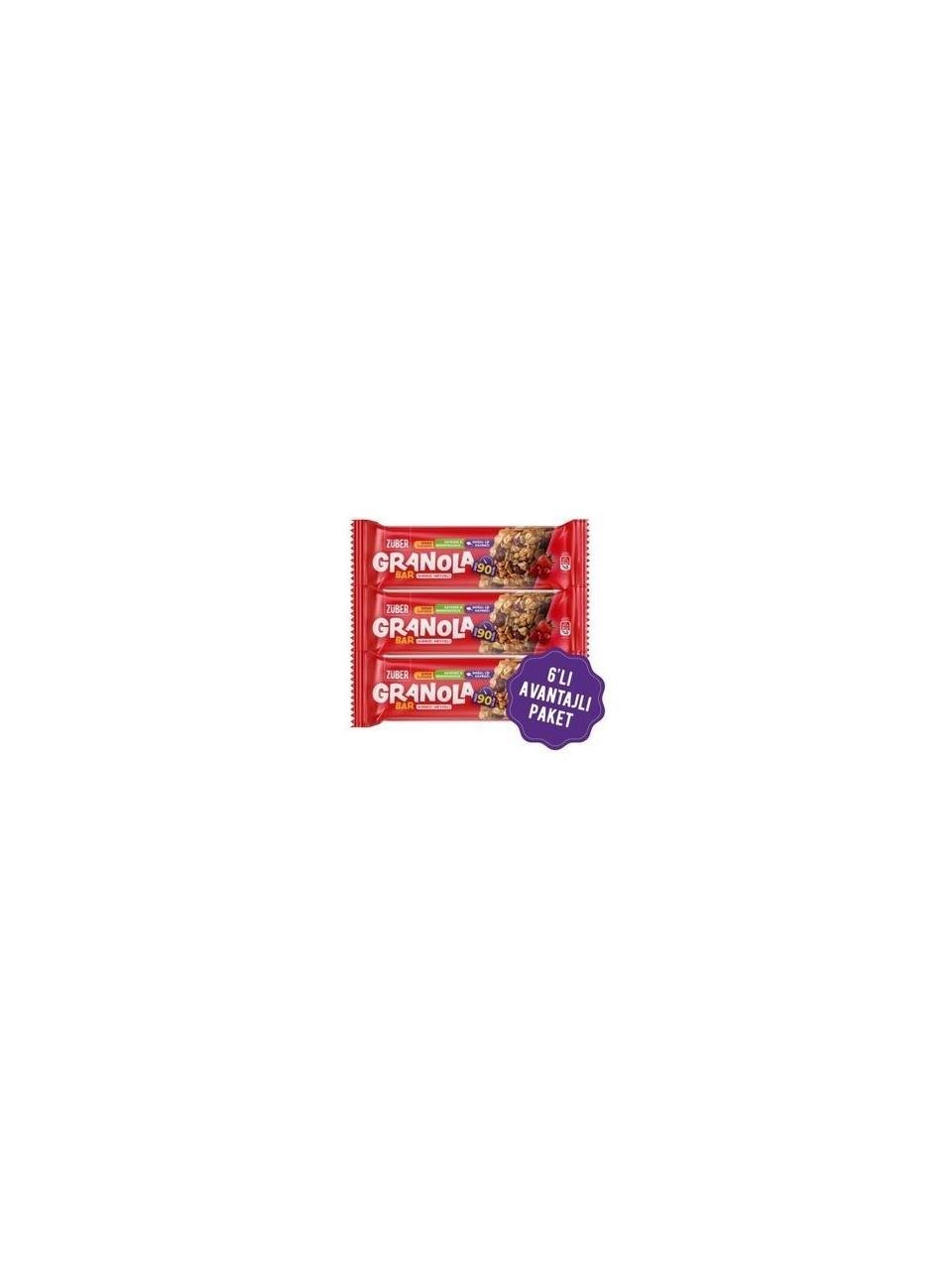 Züber Granola Bar Kırmızı Meyveli 25 gr x 6 Adet