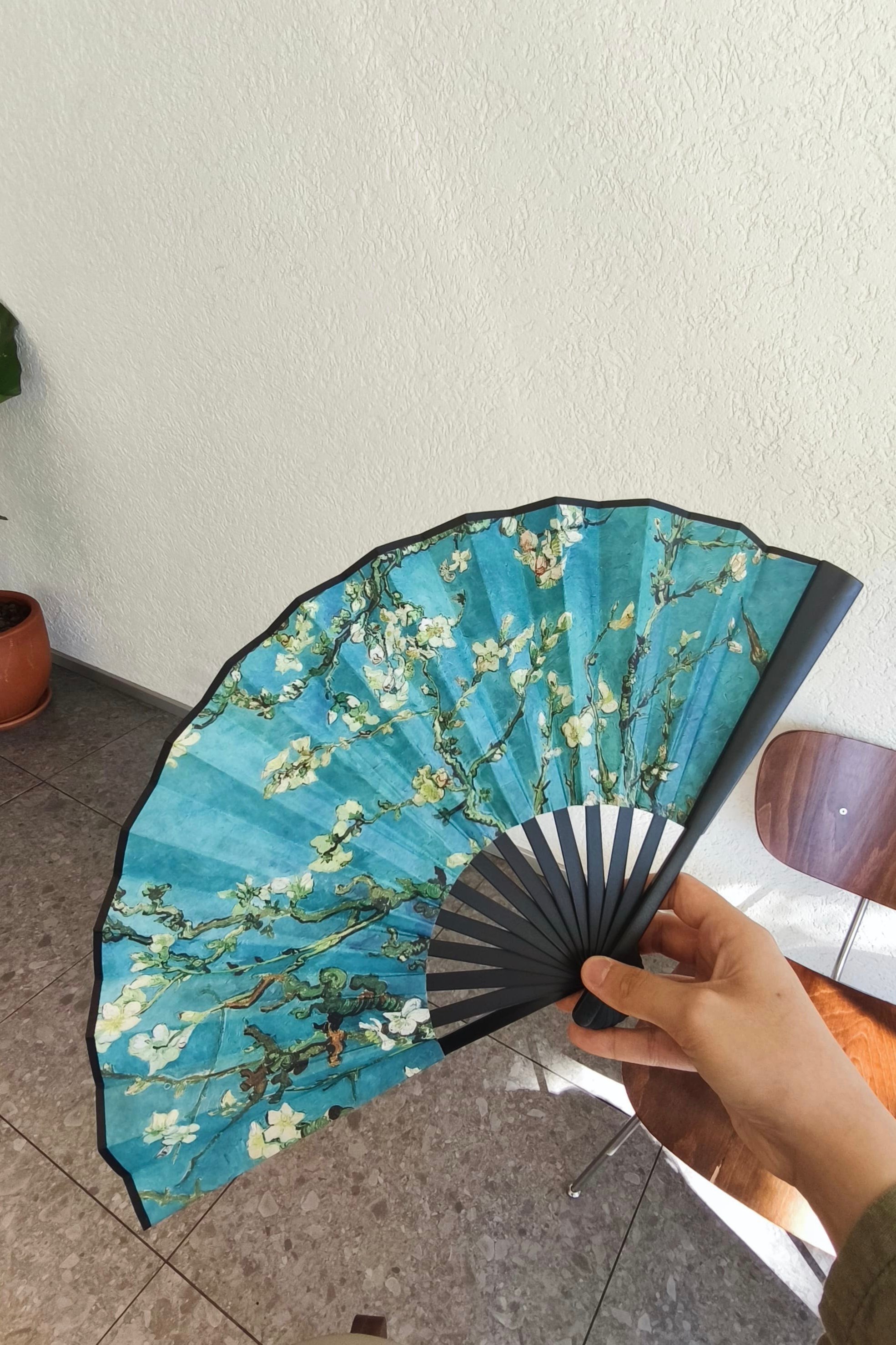 Van Gogh Badem Ağacı Saten Kraft Yelpaze