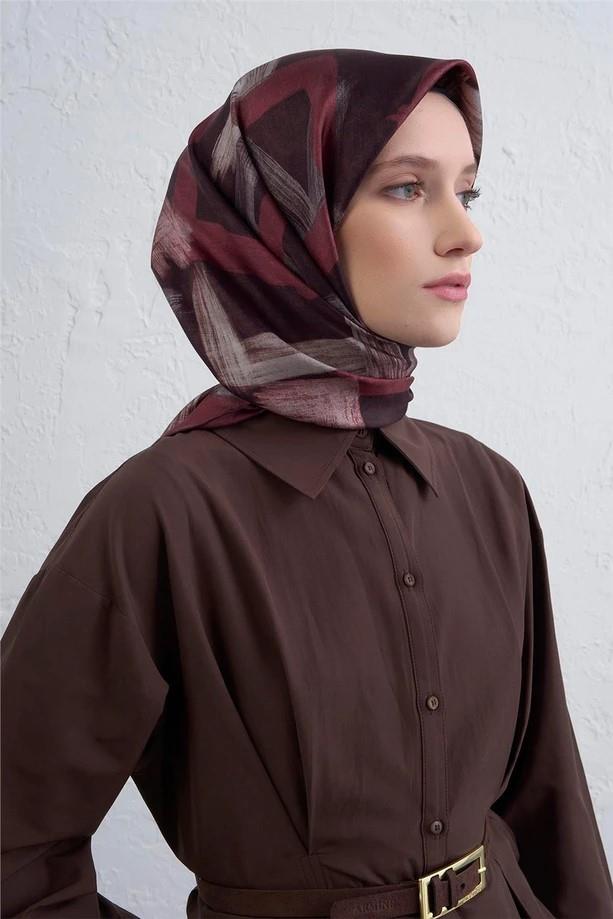 Armine Geometrik Desenli Saf İpek Sura Eşarp 9413D 81