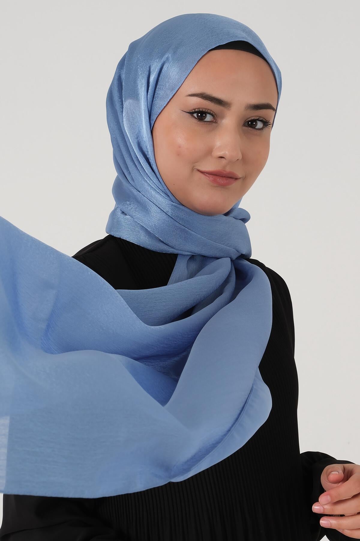 Harem Scarf Janjan Şal Kot Mavisi