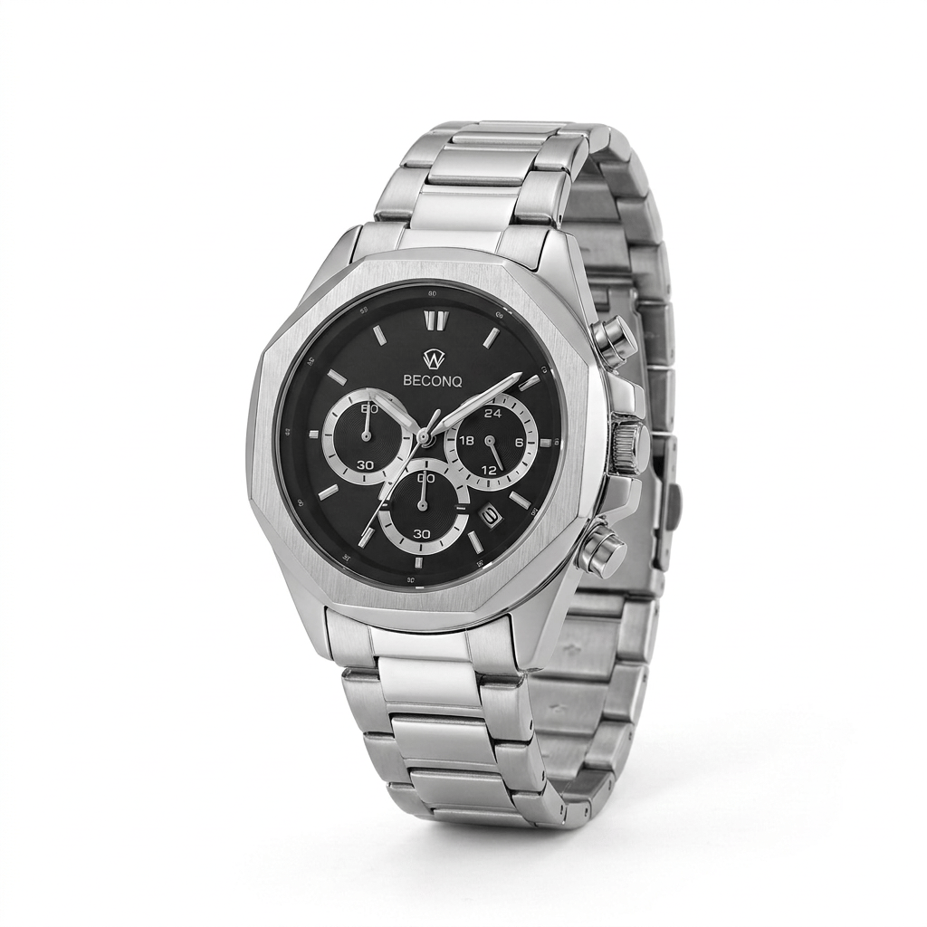 Beconq Vanguard Chronograph Çelik Kordon Erkek Kol Saati (86)