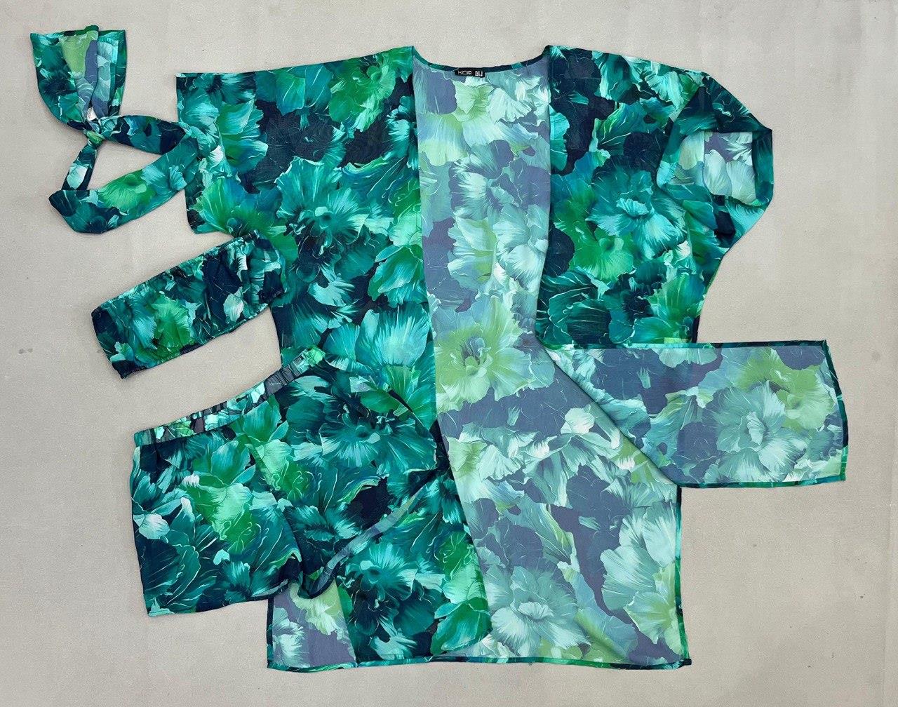 Dörtlu Kimono Takım Yeşil