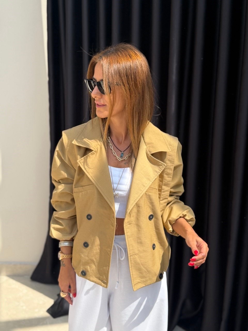 Marka Model Bomber Trenç Camel