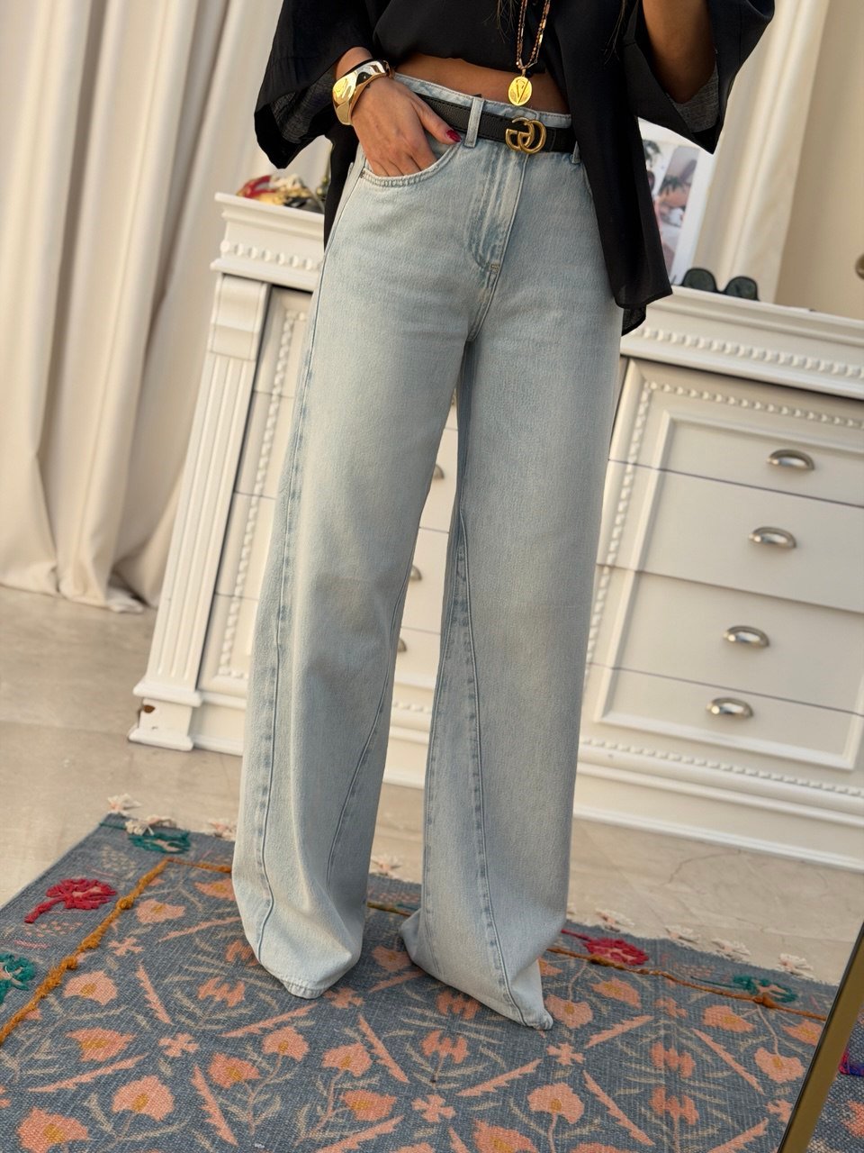 Orijinal Marka Paça Detaylı Tencel Jean