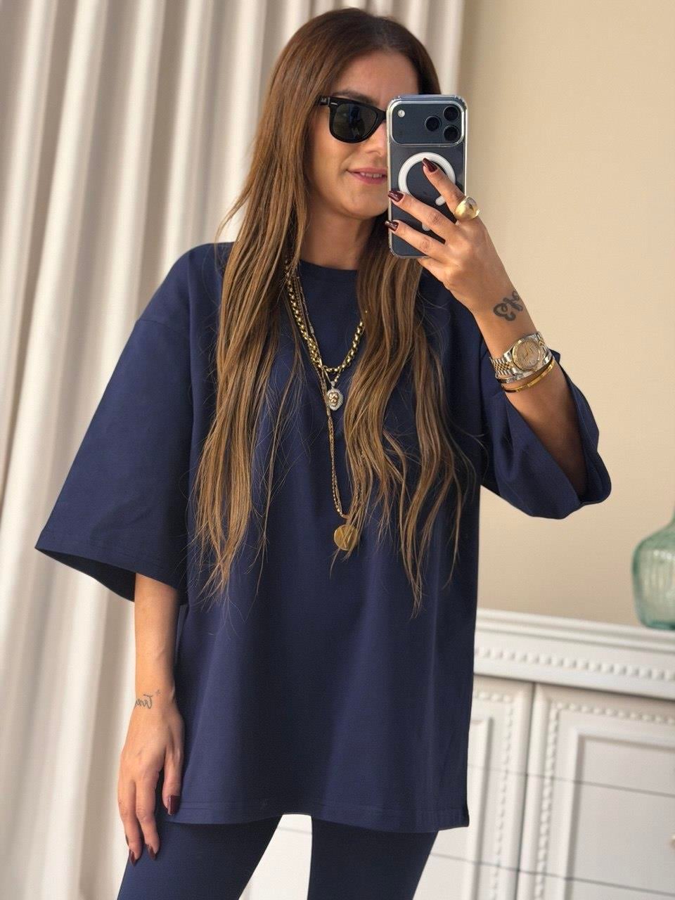 Truvakar Kol Oversize Tshirt Lacivert