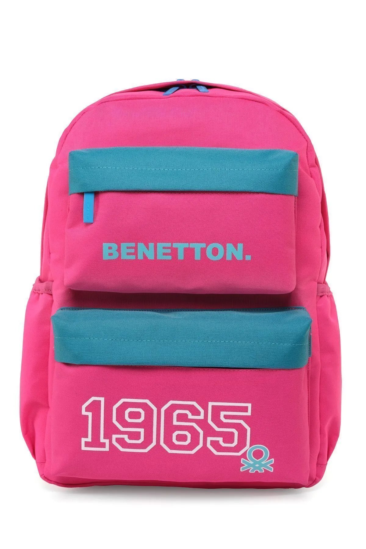 Benetton 1965 Çift Ön Cepli Kız Çocuk Sırt Çantası Fuşya