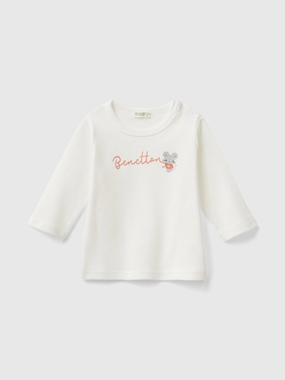 Benetton Bebek Önü Su Baskılı Sweatshırt 1-18 Ay BEYAZ