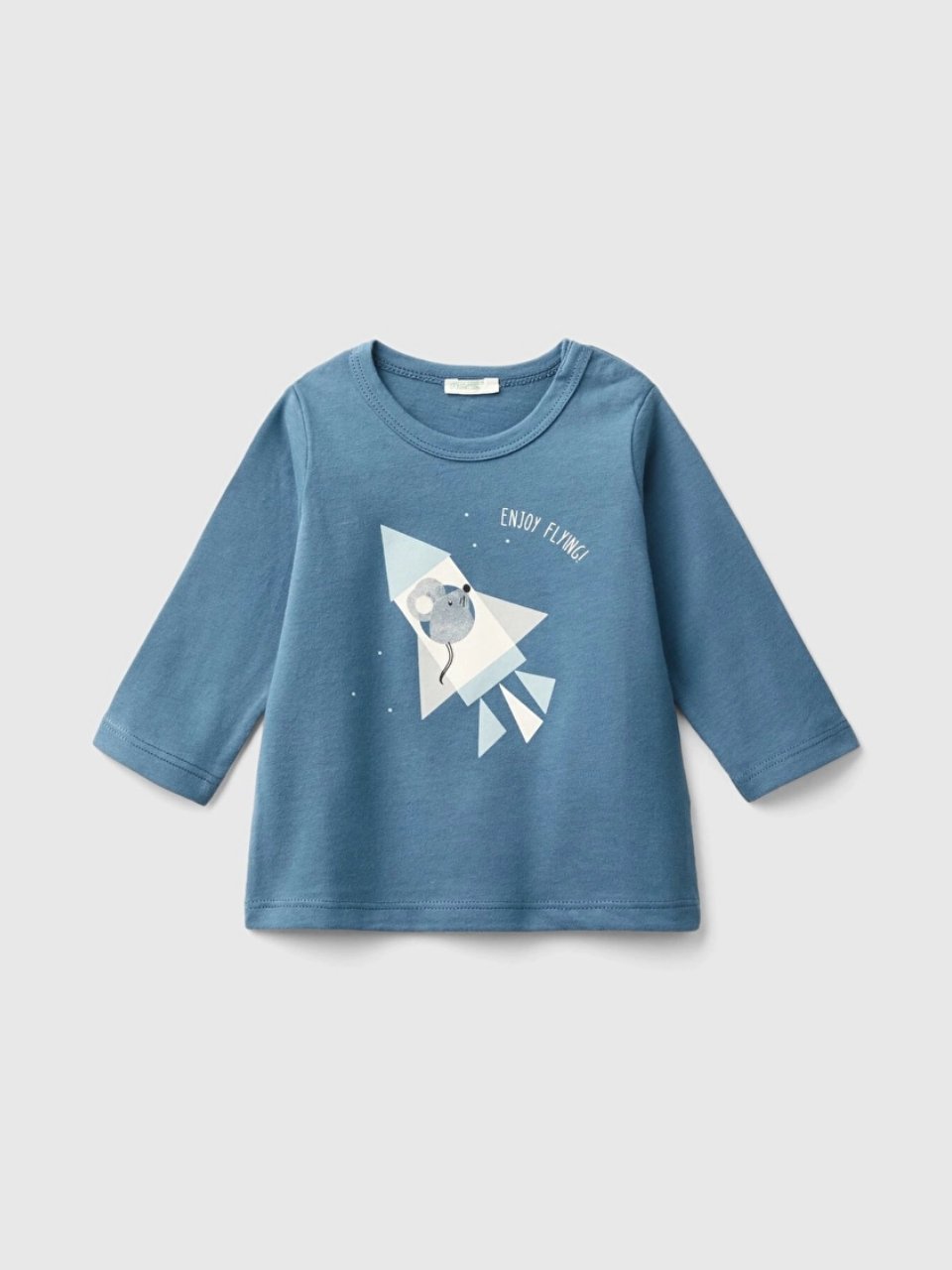 Benetton Erkek Bebek Önü Su Baskılı Sweatshırt 1-18 Ay indigo