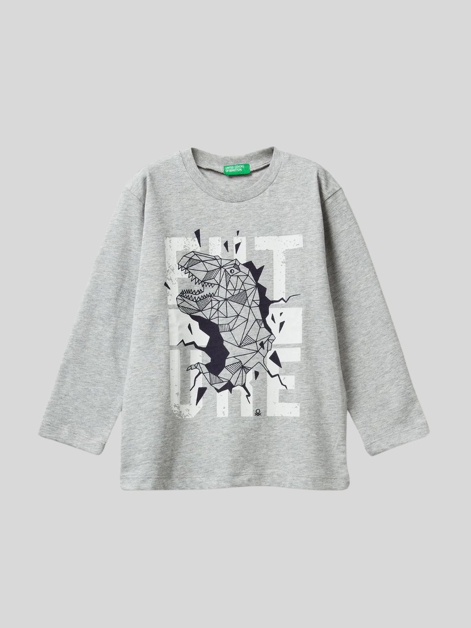 Benetton Erkek Çocuk Baskılı Sweatshirt 1-6 Yaş Gri