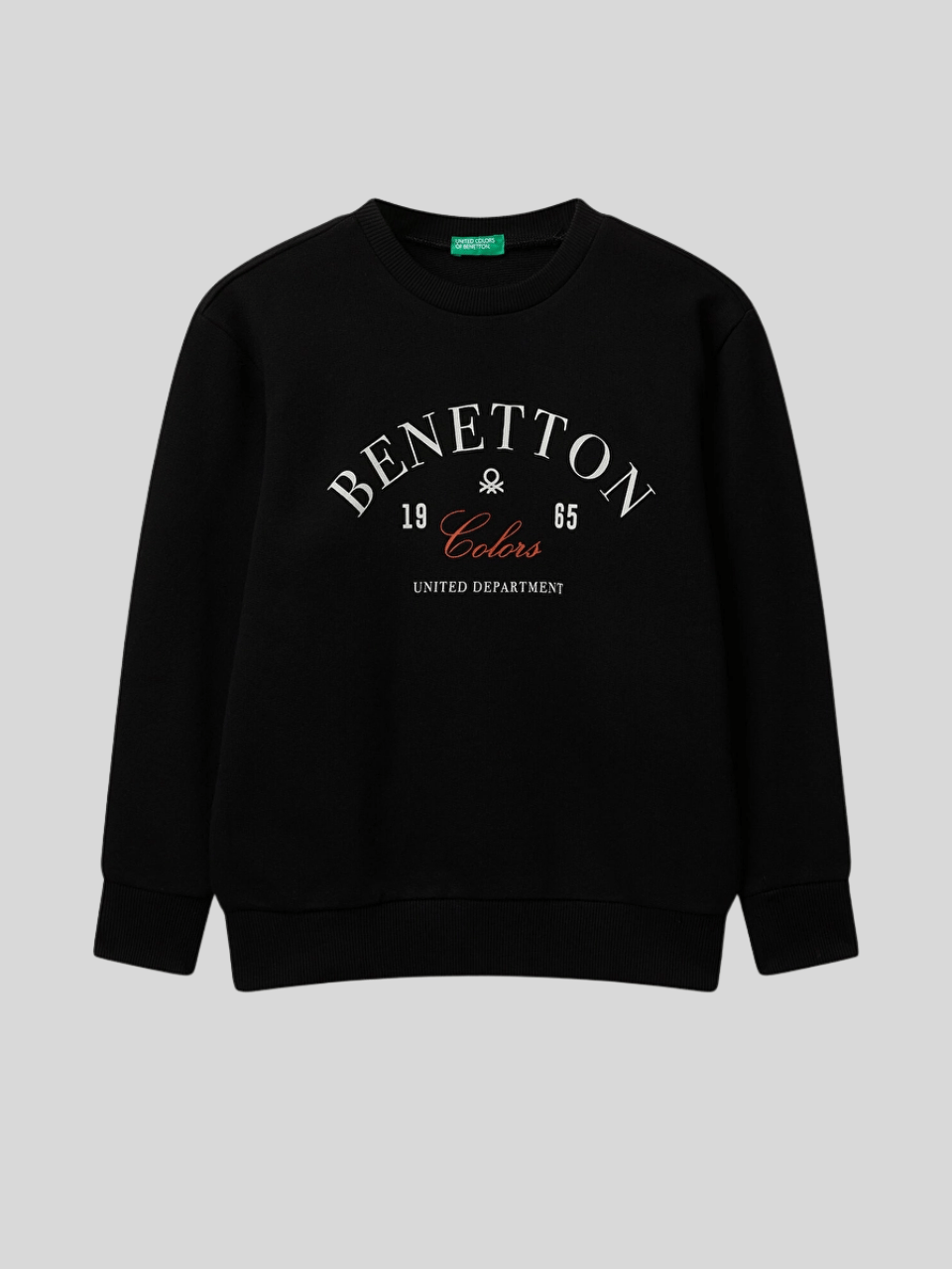 Benetton Erkek Çocuk Baskılı Sweatshirt 6-14 Yaş Siyah