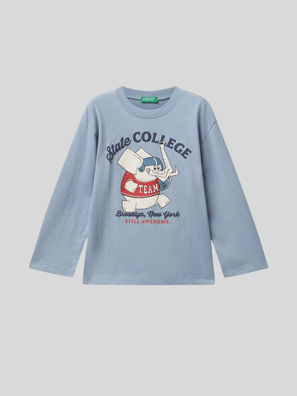 Benetton Erkek Çocuk Baskılı Sweatshirt 1-6 Yaş Mavi