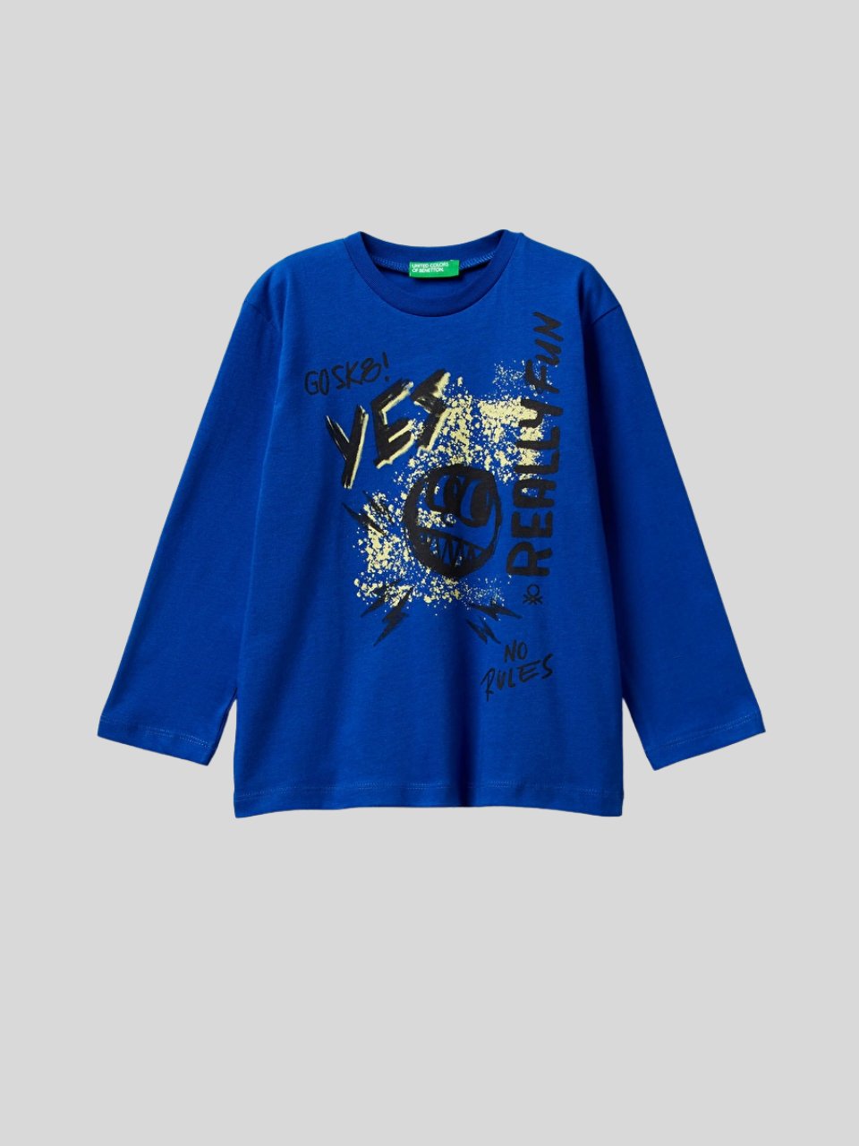 Benetton Erkek Çocuk Baskılı Sweatshirt 1-6 Yaş Mavi