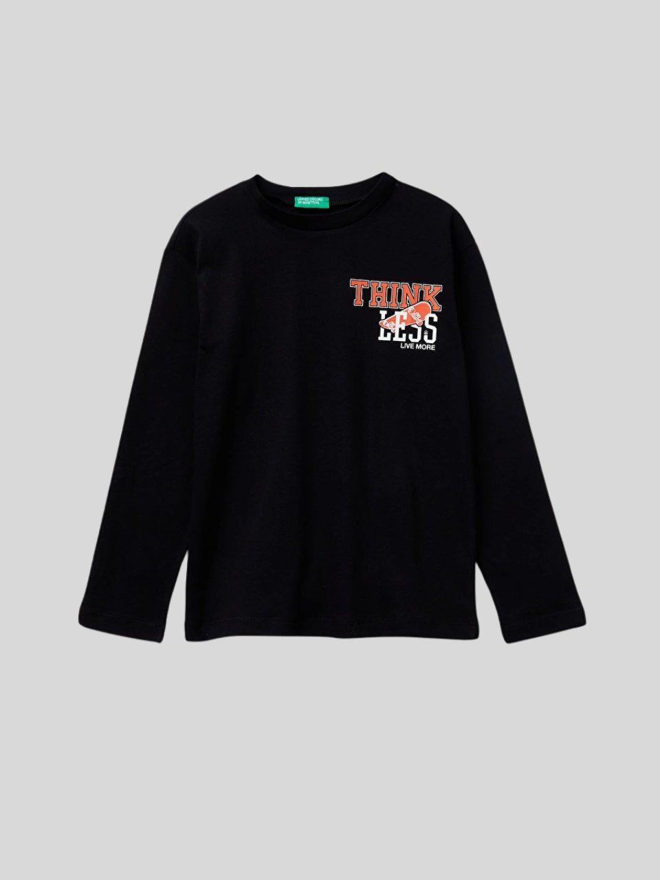 Benetton Erkek Çocuk Baskılı Sweatshirt 6-14 Yaş Siyah