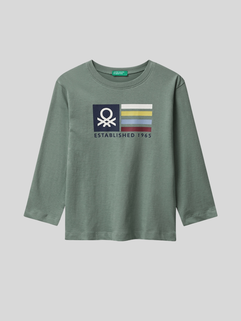Benetton Erkek Çocuk Baskılı Sweatshirt 1-6 Yaş Haki