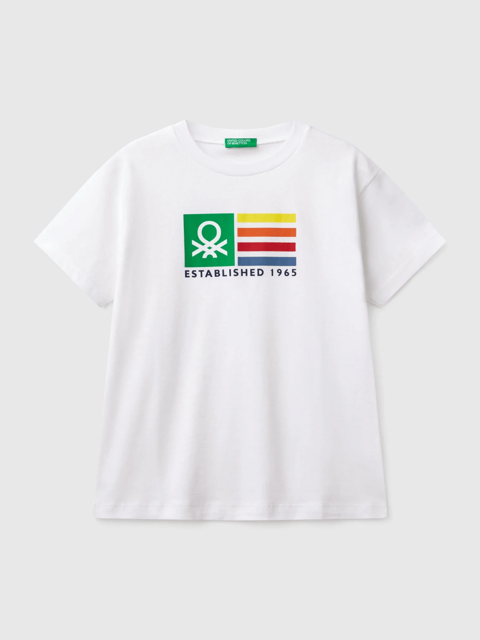 Benetton Erkek Çocuk Baskılı Tshirt 6-14 Yaş Beyaz