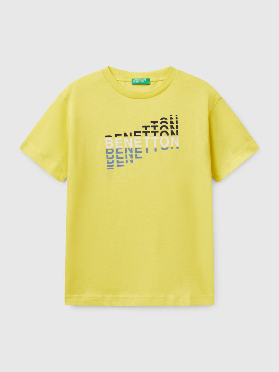 Benetton Erkek Çocuk Baskılı Tshirt 6-14 Yaş Sarı