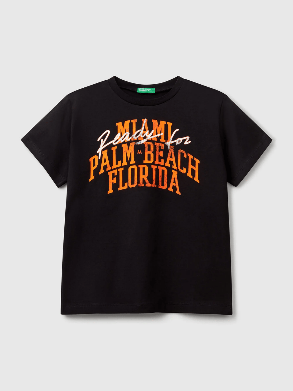 Benetton Erkek Çocuk Baskılı Tshirt 6-14 Yaş Siyah