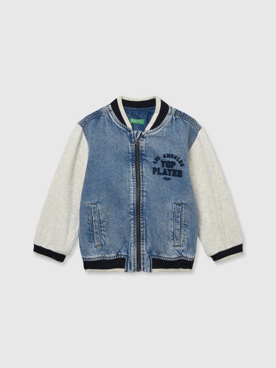 Benetton Erkek Çocuk Denim Bomber Ceket 1-6 Yaş Mavi