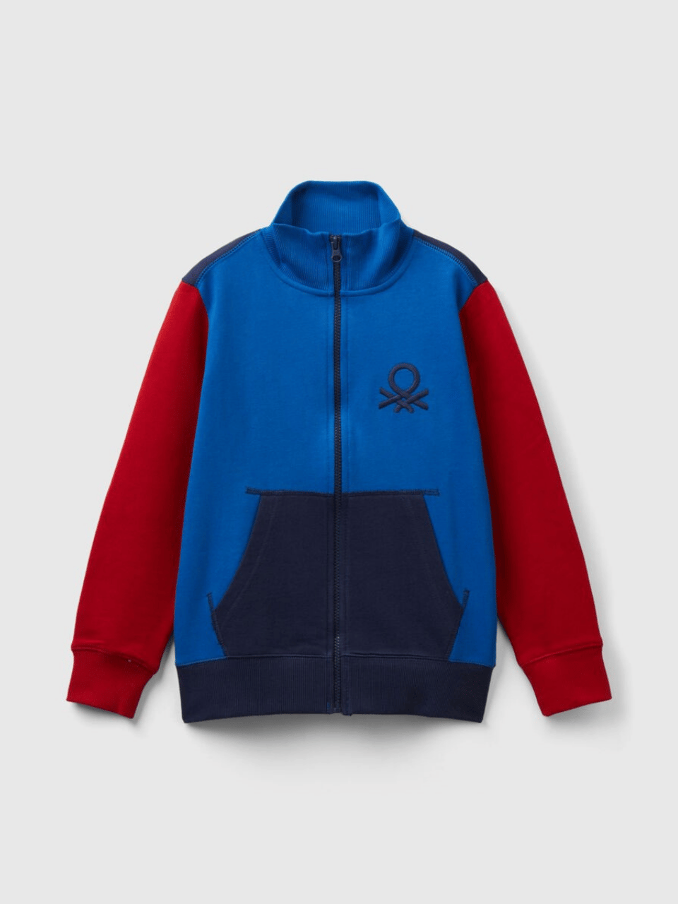 Benetton Erkek Çocuk Fermuarlı Sweatshirt 4-14 Yaş MAVİ