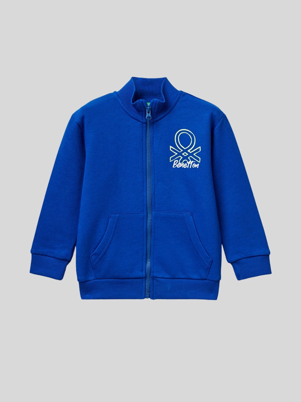 Benetton Erkek Çocuk Fermuarlı Sweatshirt 1-6 Yaş Mavi