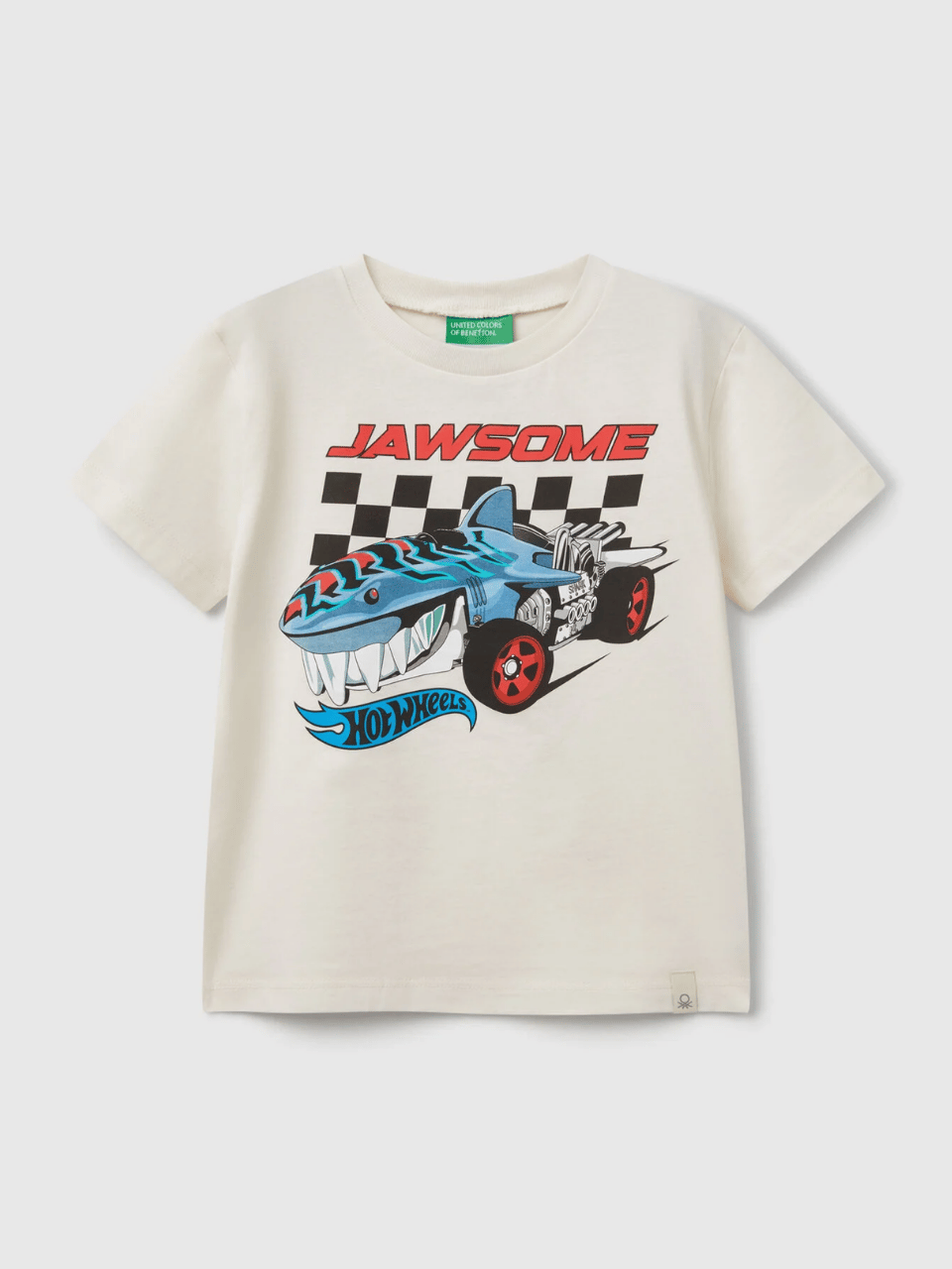 Benetton Erkek Çocuk Hot Wheels Tshirt 1-6 Yaş Ekru