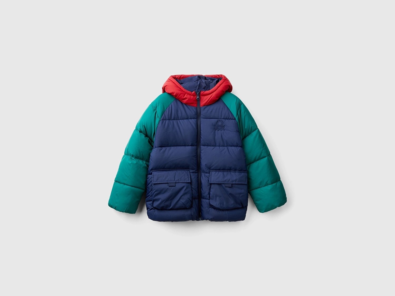 Benetton Erkek Çocuk İşlemeli Pufa Mont 6-14 Yaş LACİVERT