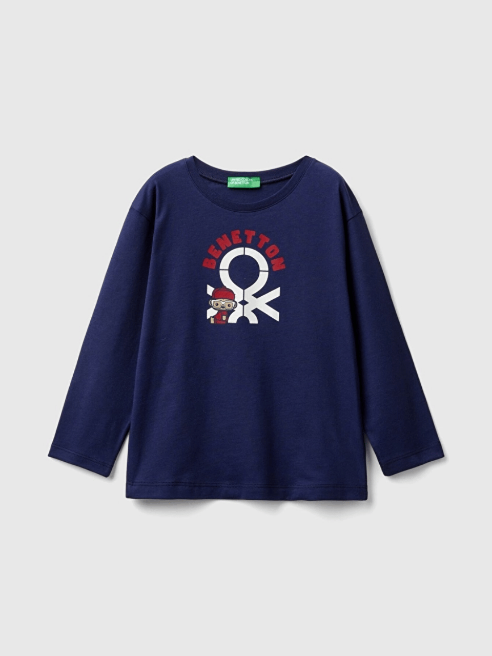 Benetton Erkek Çocuk Logo Baskılı Sweatshirt 1-6 Yaş LACİVERT