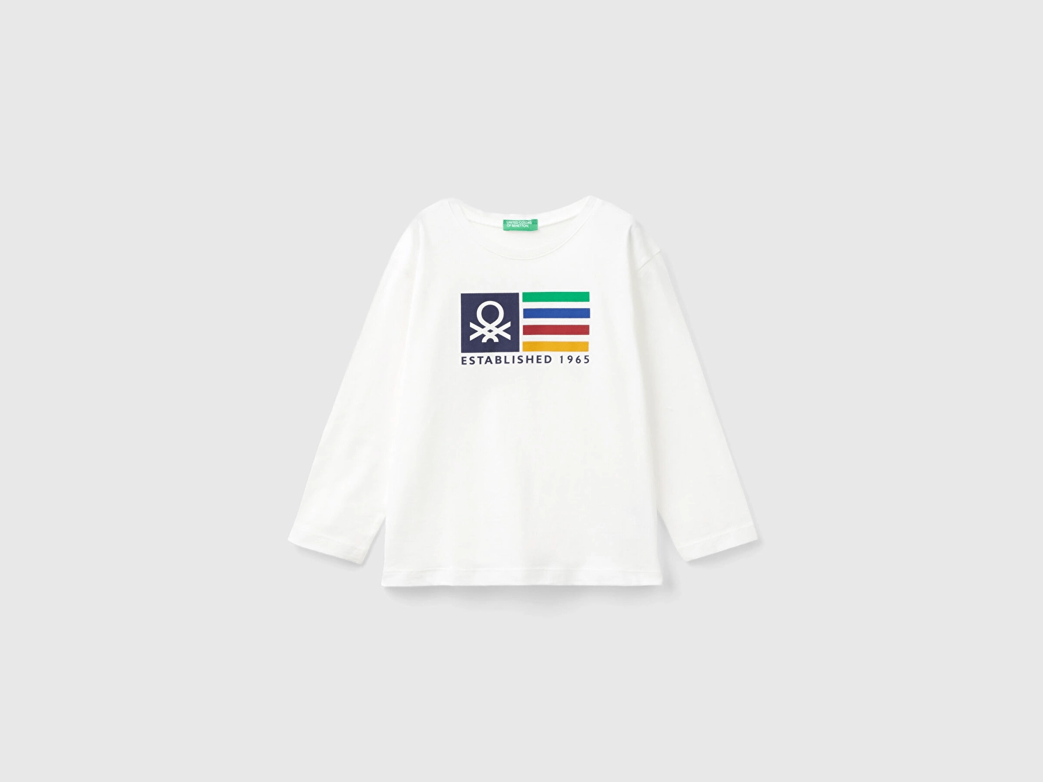 Benetton Erkek Çocuk Logo Baskılı Sweatshirt 1-6 Yaş EKRU
