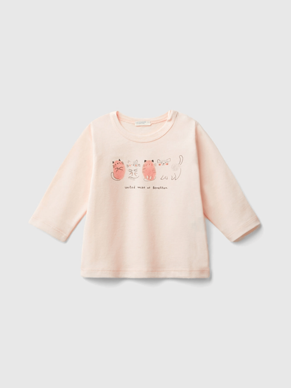 Benetton Kız Bebek Önü Su Baskılı Sweatshırt 1-18 Ay PEMBE