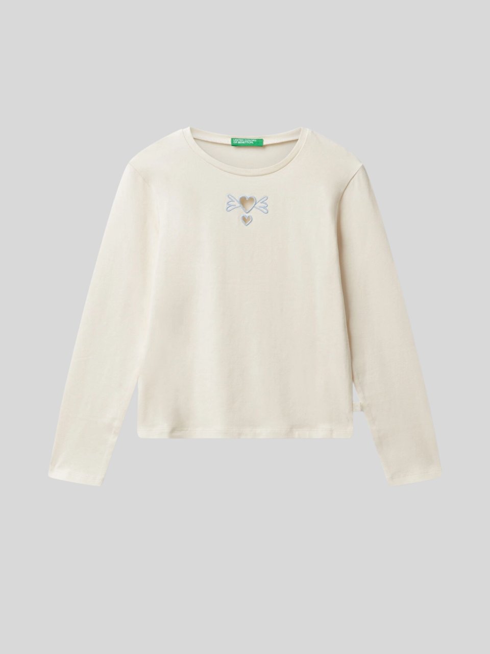 Benetton Kız Çocuk Baskılı Sweatshirt 6-14 Yaş Ekru