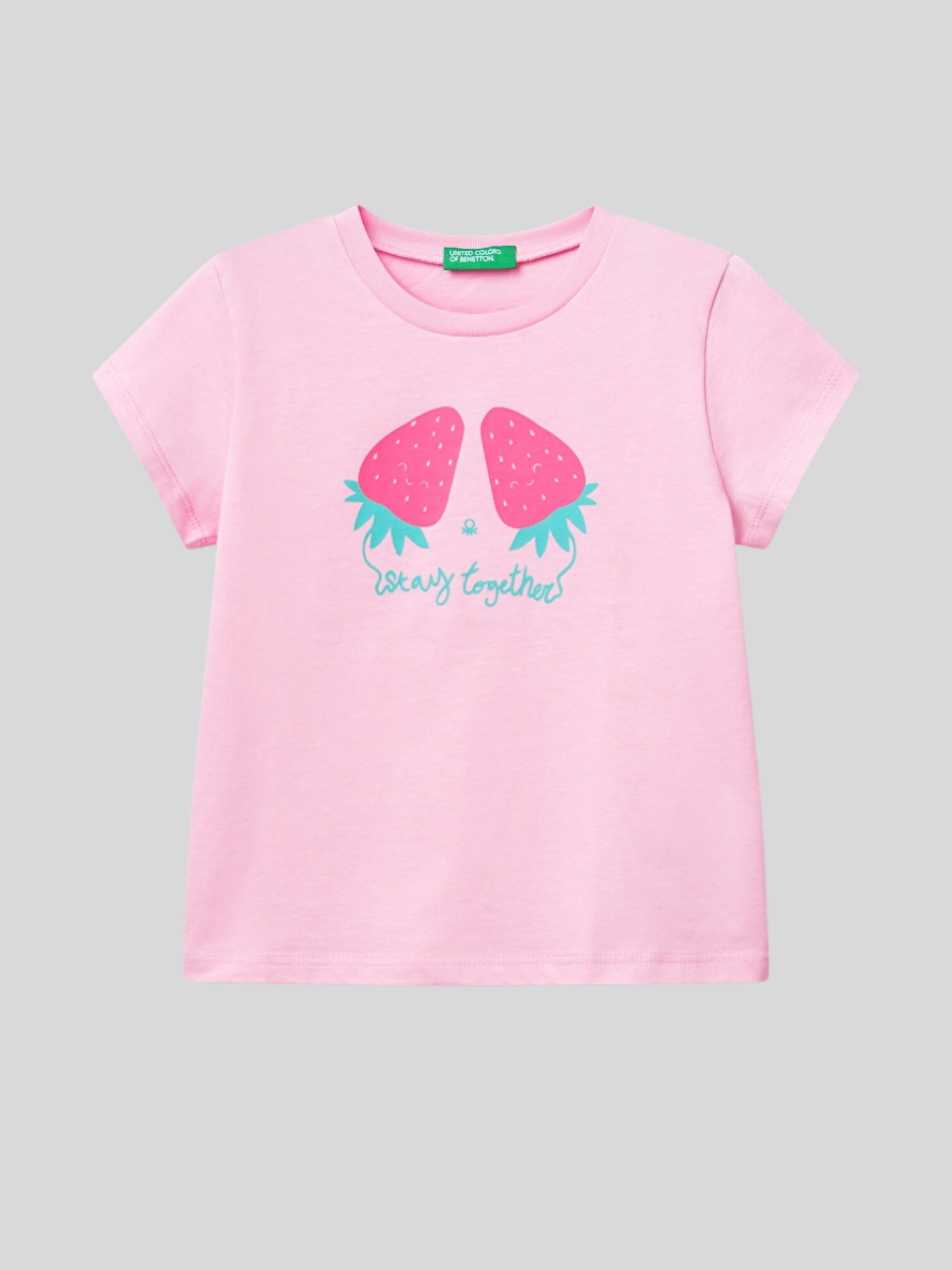 Benetton Kız Çocuk Baskılı Tshirt 1-6 Yaş Pembe