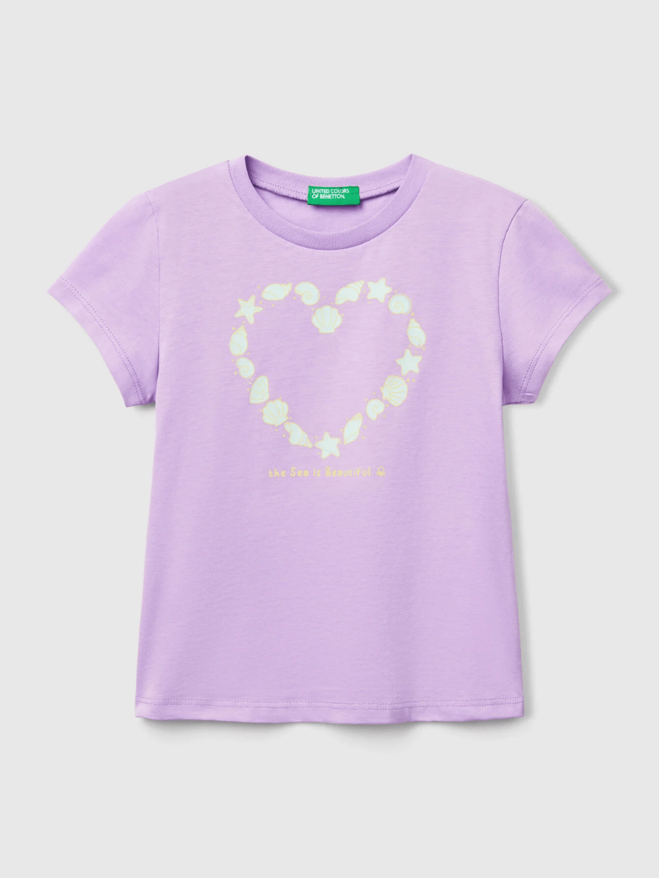 Benetton Kız Çocuk Baskılı Tshirt 1-6 Yaş Lila