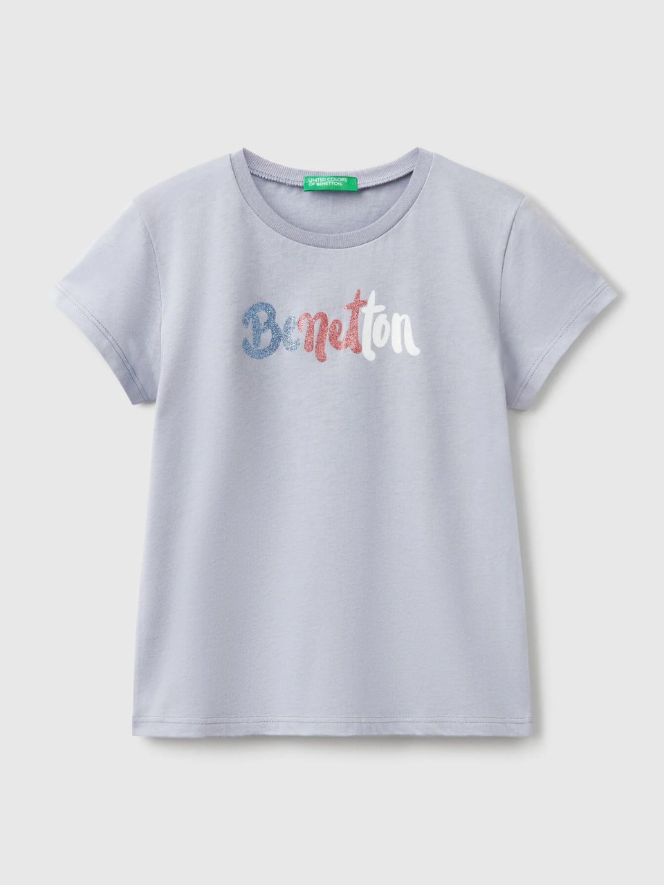 Benetton Kız Çocuk Baskılı Tshirt 6-14 Yaş Lila