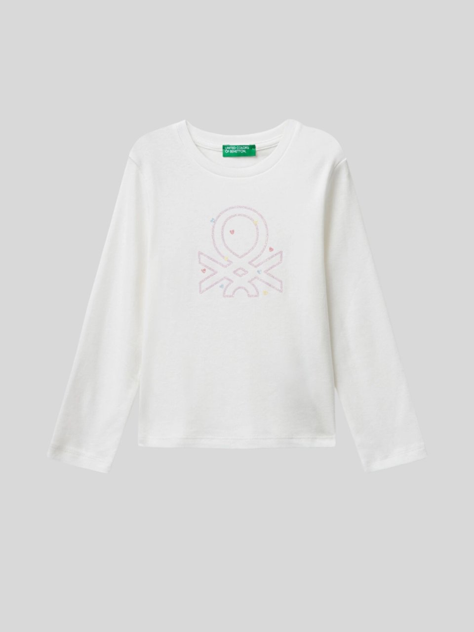 Benetton Kız Çocuk Basklı Sweatshirt 1-6 Yaş Beyaz