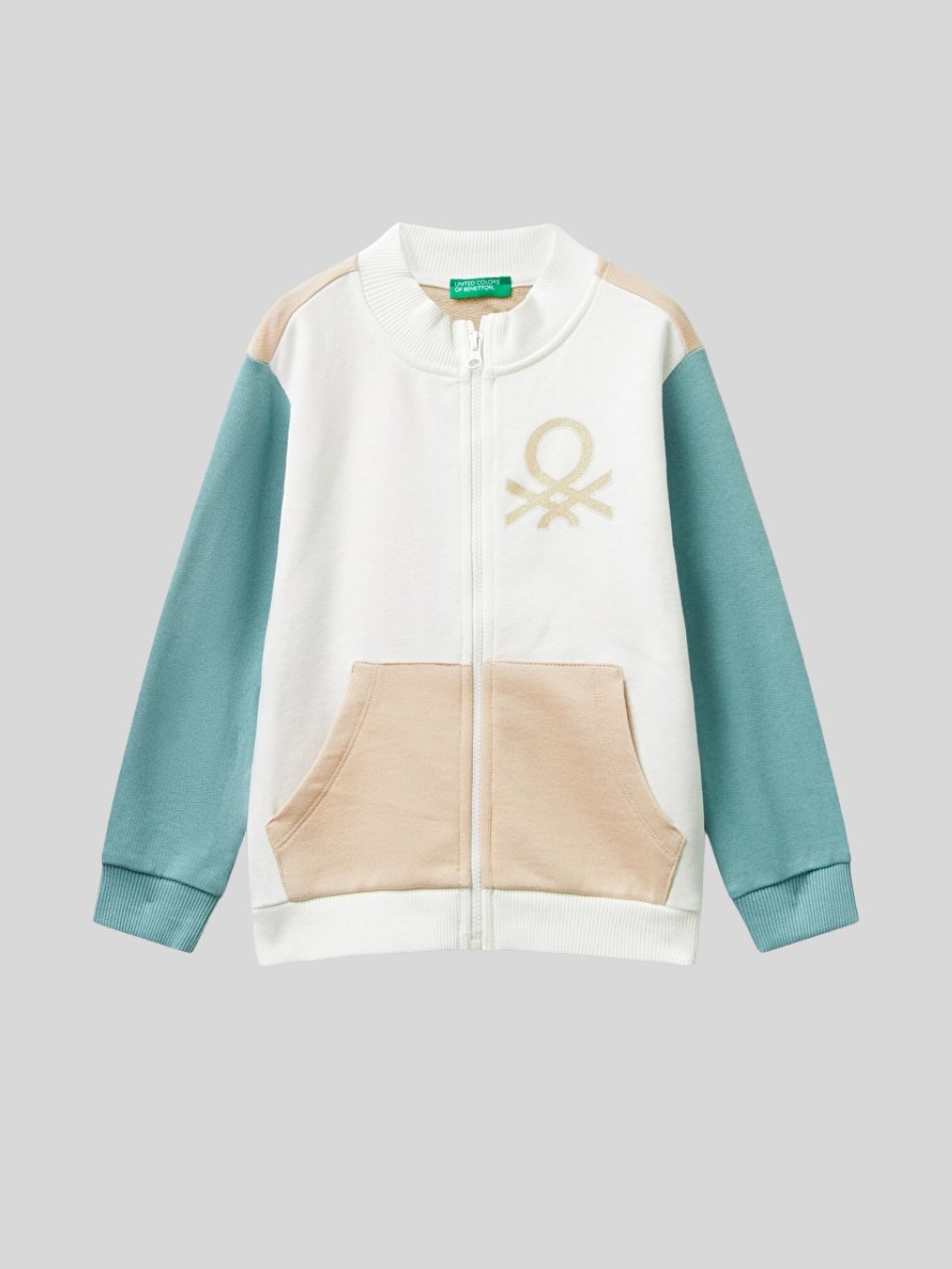 Benetton Kız Çocuk Fermuarlı Sweatshirt 1-6 Yaş Beyaz