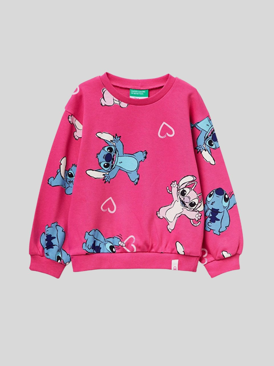 Benetton Kız Çocuk Stitch Sweatshirt 1-6 Yaş Fuşya