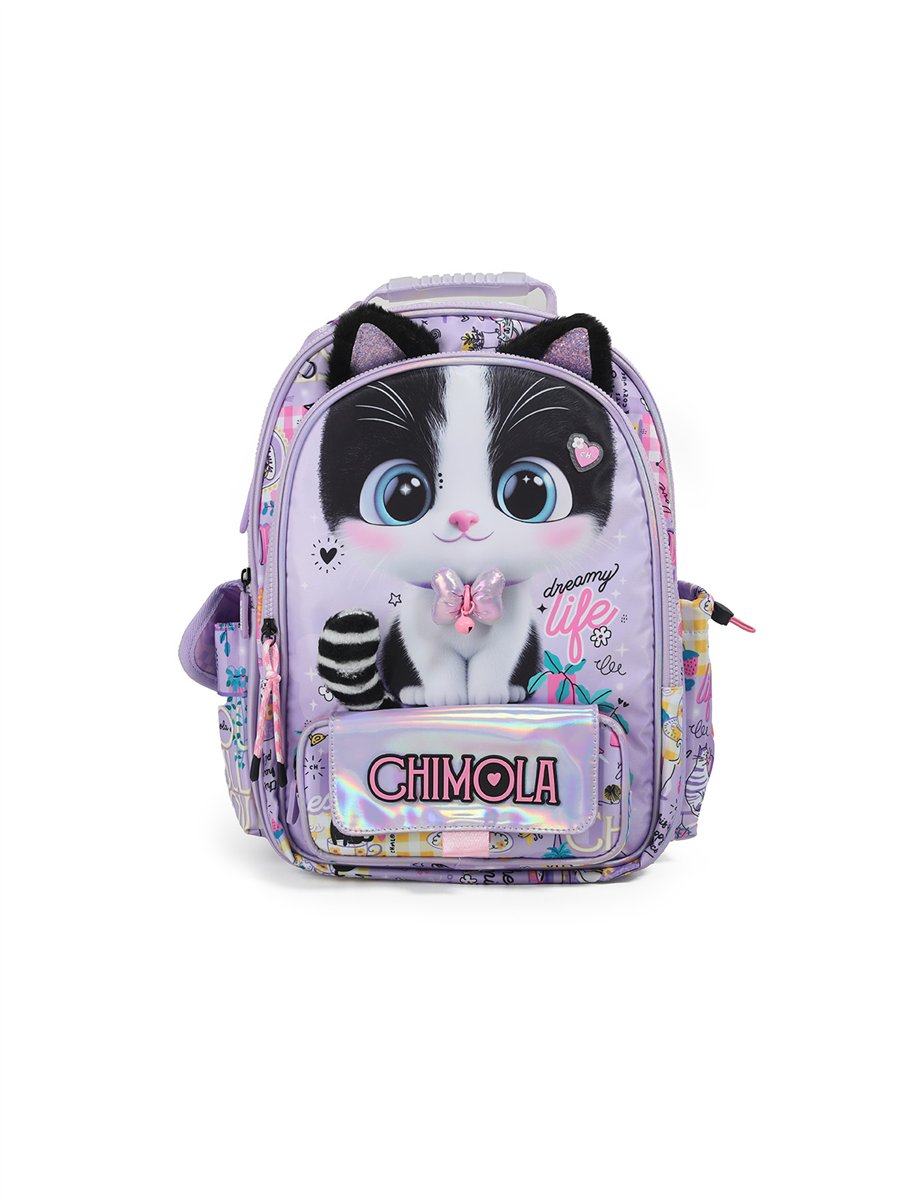 Chimola Cat Sırt Çantası Çekçekli Lila