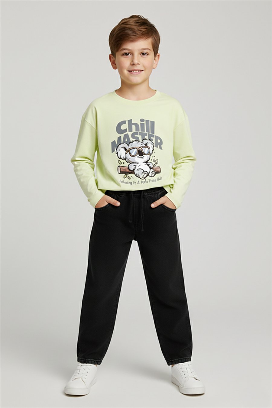 Dmb Erkek Çocuk Baskılı Sweatshirt 4-9 Yaş Sarı