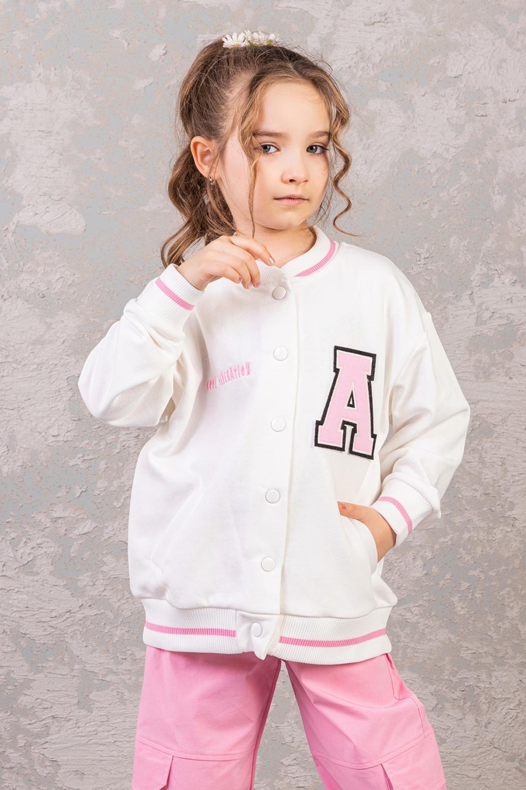Dmb Kız Çocuk Baskılı Kolej Ceket 4-9 Yaş PEMBE