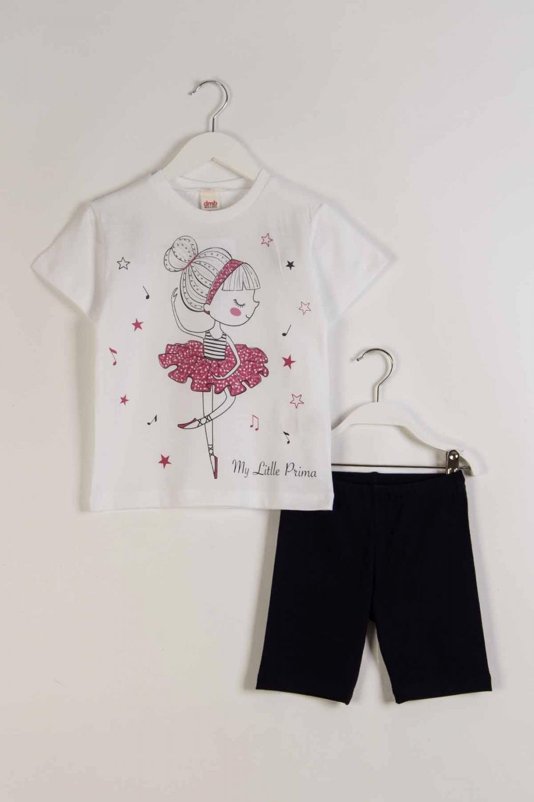 Dmb Kız Çocuk Baskılı Taytlı Takım 3-7 Yaş Siyah