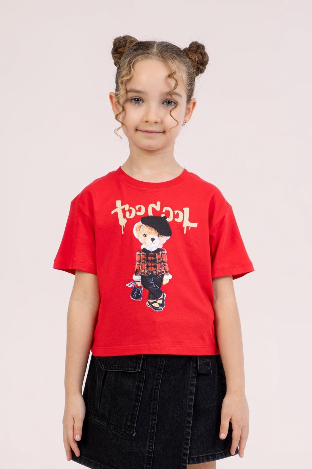 Dmb Kız Çocuk Baskılı Tshirt 4-9 Yaş Kırmızı