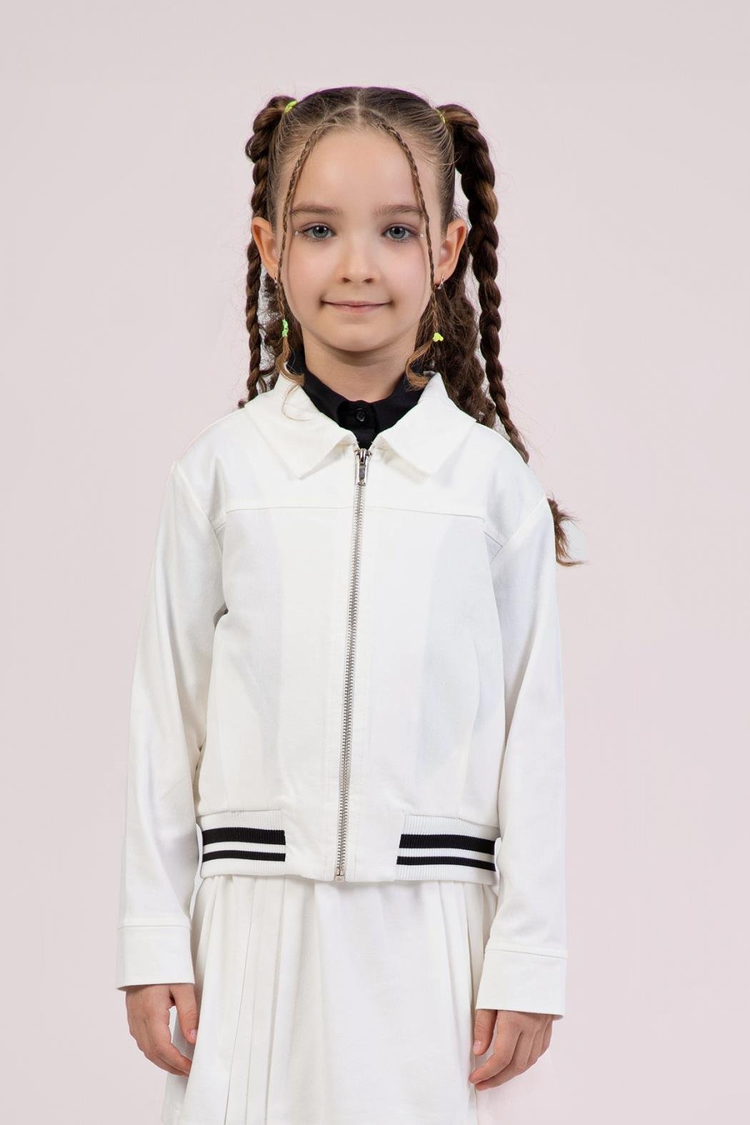 Dmb Kız Çocuk Dokuma Ceket 4-9 Yaş Ekru