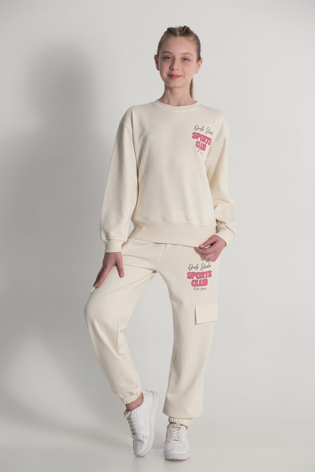 Dmb Kız Çocuk Eşofman Takım 7-11 Yaş KREM