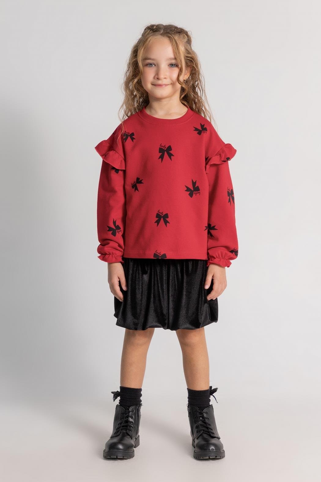 Dmb Kız Çocuk Etekli Takım 4-9 Yaş KIRMIZI