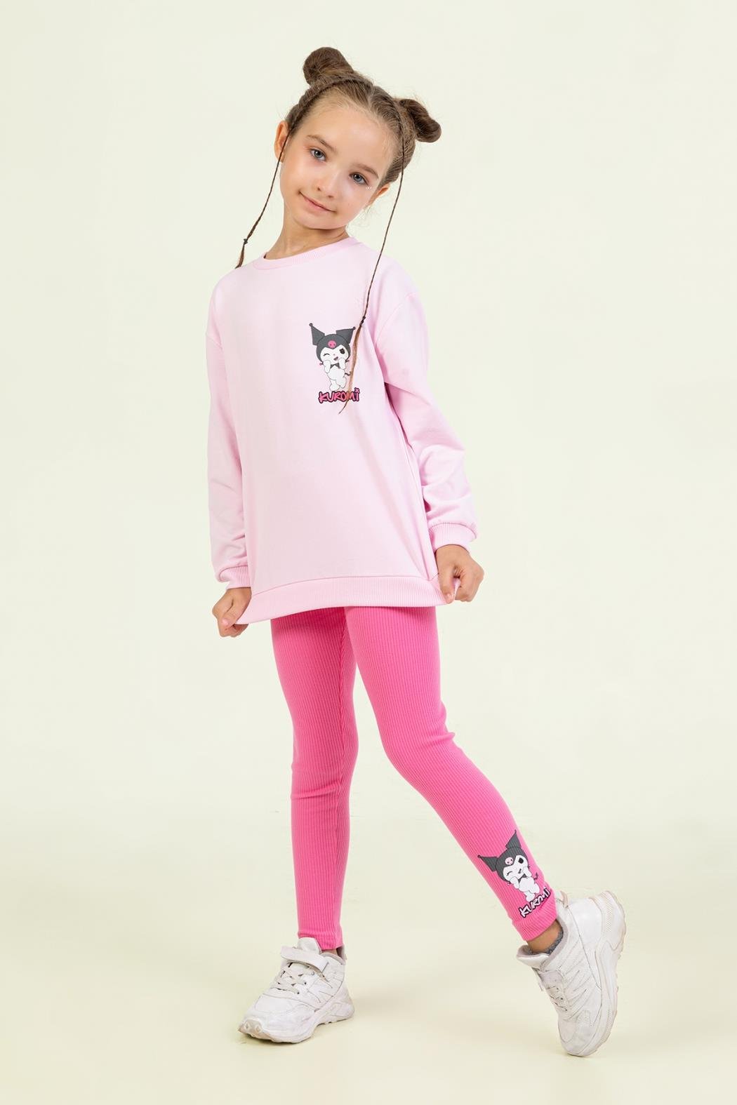 Dmb Kız Çocuk Kuromi Taytlı Takım 4-9 Yaş Pembe