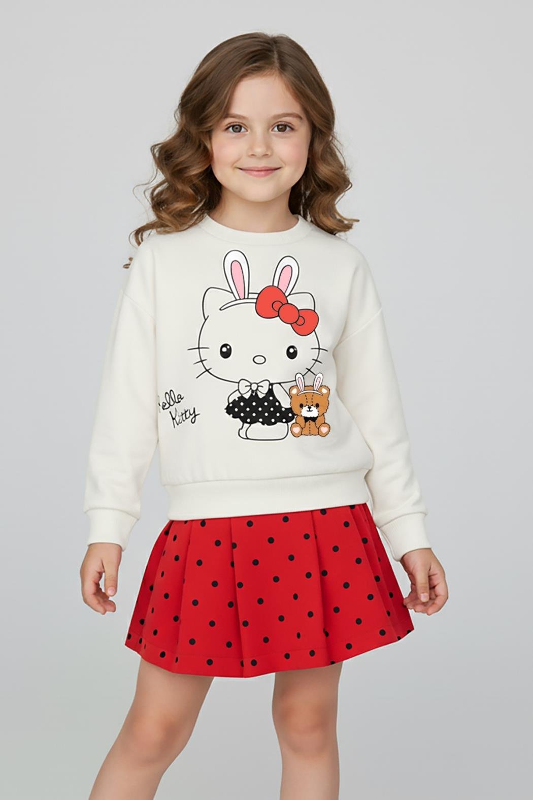 Dmb Kız Çocuk Şort Etekli Takım 4-9 Yaş Kırmızı