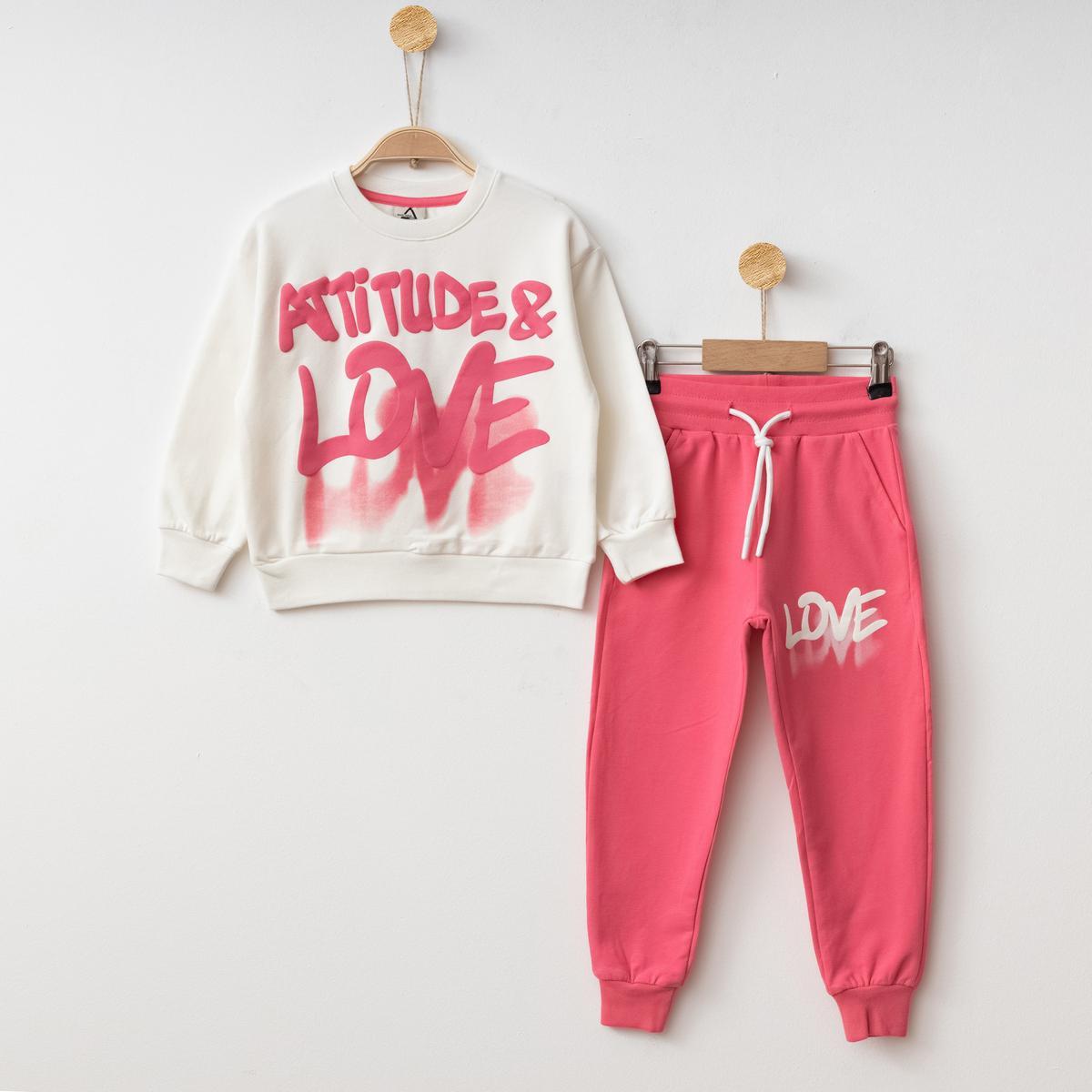 Gugo Kız Çocuk Baskılı Eşofman 4-12 Yaş FUŞYA